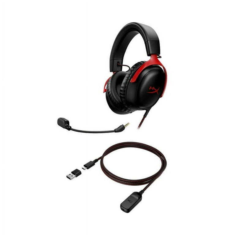 HyperX Cloud III – Wired Gaming Headset, PC, PS5, Xbox Series X|S, Angled  53mm Drivers, DTS, Memory Foam, Durable Frame, Ultra-Clear 10mm Mic, USB-C, 