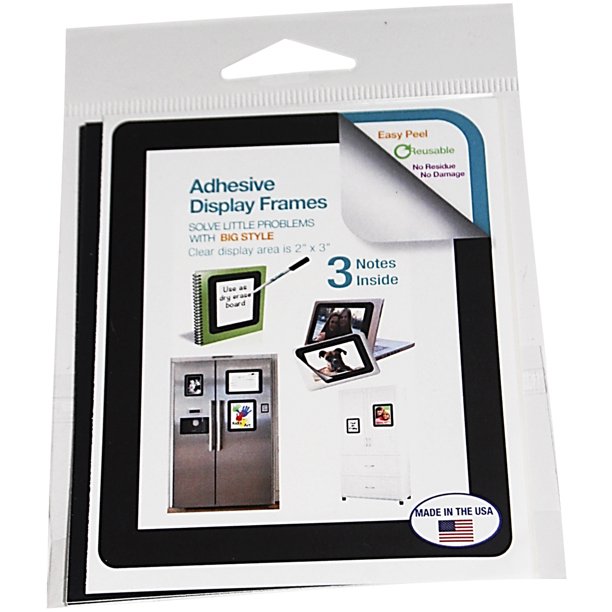 Adhesive Display Frames 3/PkgBlack 2"X3"