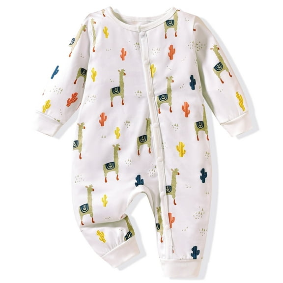 GEYEHUG Baby Boy/Girl Clothes Rompers Long Sleeve Printed One Piece Pajamas Cute Animal Pattern Unisex