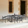 thumbnail image 2 of Argiope Outdoor Patio 7-Piece Dining Table Set in Aluminum with Grey Cushions Armen Living, 2 of 12
