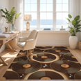 thumbnail image 3 of Design&I 8'x10' Washable Area Rug Record Abstract Vinyl Album Circular Groove Lines Musical Music for Living Room, Family Extra Large Skid-Resistant Low Profile, 3 of 7
