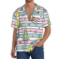 thumbnail image 1 of Balery Space Doodle Camisa Casual de Manga Corta con Botones para Hombre, Texturizada, Estilo Cubano, para Playa, Verano-4X-Large, 1 of 5