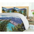 thumbnail image 5 of Ambesonne Landscape Duvet Cover Set, Canadian Glacial Lake, 2-Calking, Aqua Mauve Green, 5 of 6