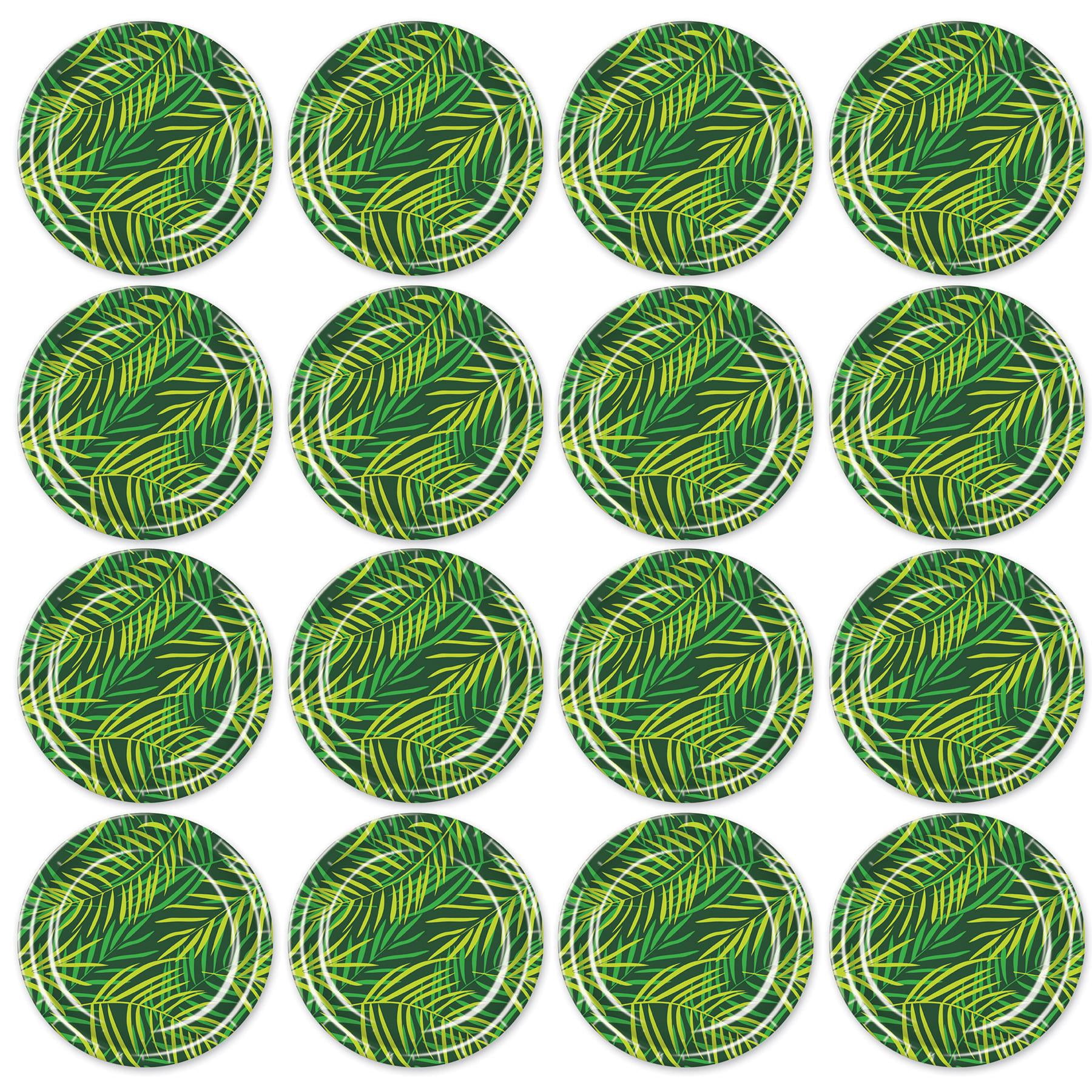 96 Pack Bulk Luau Party Palm Leaf Paper Plates 9 inch