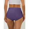 thumbnail image 2 of DARING DIVA Women's High-Waist Invisibles Underwear Breathable Panties S Dark Purple, 2 of 6