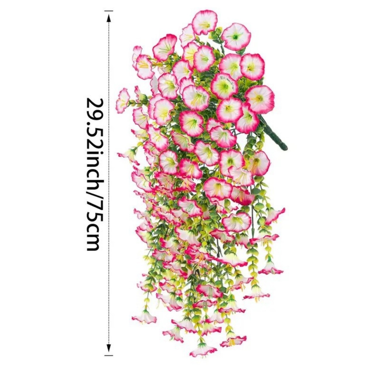 Artificial Morning Glory Hanging Vines,UV-Proof Faux Silk Flowers for Outdoor Patios, Gardens, Weddings and Indoor Decor (2 Bunches Pink-white)
