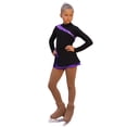 thumbnail image 2 of IceDress Figure Skating Dress-Thermal - Lasso(Black with Purple), 2 of 4