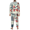 thumbnail image 5 of Kll Patchwork In Country Sleepwear Mens Flannel Pajamas,Long Cotton Pj Set, 5 of 9