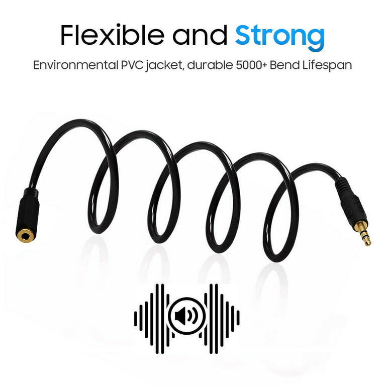 Cmple - 3.5mm 1/8 Stereo Audio Aux Headphone Cable Extension Cord