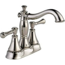 Delta Cassidy Two Handle Centerset Bathroom Faucet with Metal Drain Assembly in Polished Nickel 2597LF-PNMPU