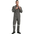 thumbnail image 2 of CHICTRY Adult Work Overalls Long Sleeve Reflective Strip Jumpsuits Mechanic Career Bodysuits Grey XL/175, 2 of 6