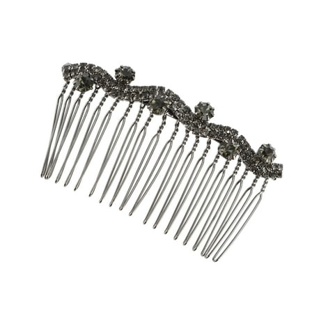 1 Pc Women Wave Patterns Hair Comb Insertion Tool for Thick Curly Hair Black Alloy