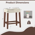 thumbnail image 3 of Gymax 24'' Saddle Bar Stools Set of 4 w/ Footrest Rubber Wood Frame for Kitchen Island Brown, 3 of 10