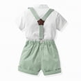 thumbnail image 6 of HCNTES Baby Girl Boy Toddler Kid Summer Outfits Sets Short Sleeve T-shirt Elastic Waist Shorts 2 Piece Short Set Summer Outfits For 3t 4t 5t 6t 7t 8t Kids School Activities(H1-Light Green,4-5 Years), 6 of 7