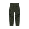 thumbnail image 1 of Pantalones largos de moda para hombre, casuales, de color sólido, cargo, con bolsillos y cremallera, cintura elástica, pantalones largos de algodón para hombre., 1 of 6
