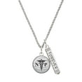 thumbnail image 1 of Delight Jewelry Silvertone Domed Black NP Silvertone Forever Bar Charm Necklace, 23", 1 of 4