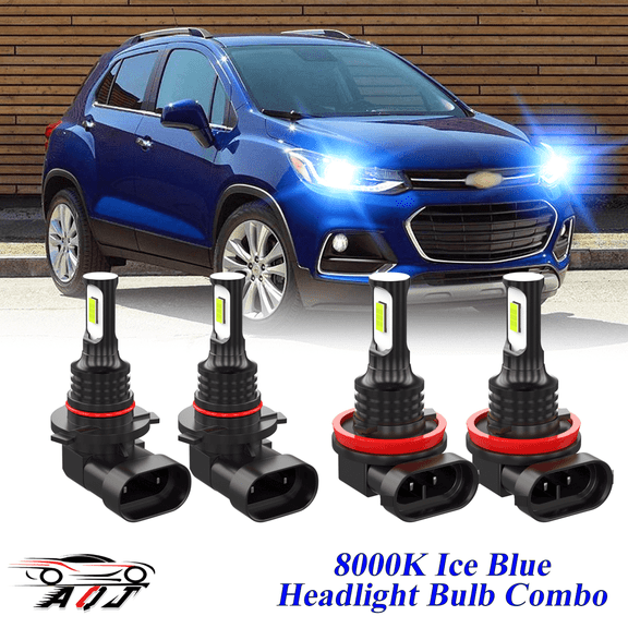 8000K Ice Blue LED Headlight Bulbs Combo Kit For Chevrolet Trax 2013-2022