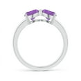 thumbnail image 2 of ANGARA Natural Two Stone Trillion 1.4 ct Amethyst Bow Tie Ring in 14K White Gold for Women (Size-6mm) | February Birthstone, Birthday, Anniversary, Jewelry Gift for Women | Natural Amethyst Ring, 2 of 7