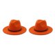 thumbnail image 4 of Sonducket Sombreros con hebilla de cinturón Color de moda Elegantes gorras de ala ancha Cálido Lana Hombres Vaquero Niños Naranja Amarillo Naranja amarillo 58cm 2Conjunto, 4 of 6