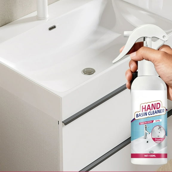 Vxdvou 100ml Sink Cleaner, Powerful Stain & Yellowing Remover for Bathrooms & Kitchens, Effective Descaler for Tiles, Glass, and Bathtubs, Multi-Surface Cleaning Solution