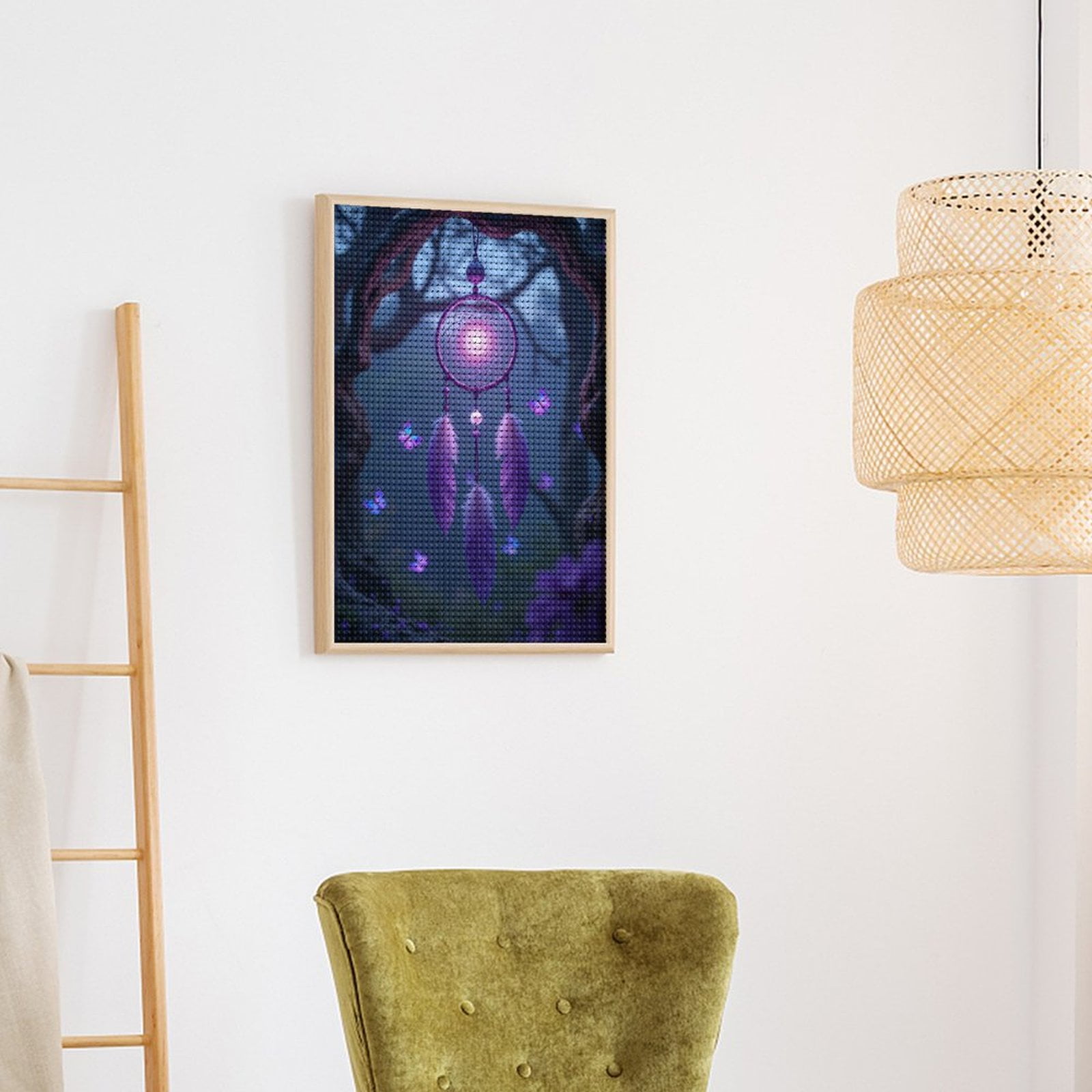 Diamond Art Kits for Adults, Dreamcatcher Purple Glow Night 5D Diamond Painting Kits for Adults Beginners, DIY Full Drill Diamond Painting, Gem Art and Crafts 12x16