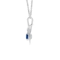 thumbnail image 2 of ANGARA Natural Round Sapphire Solitaire Infinity Knot Pendant in 14K White Gold for Women (Size-5mm) | September Birthstone, Anniversary, Jewelry Gift for Women | Natural Blue Sapphire Necklace, 2 of 9