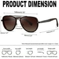 thumbnail image 5 of KANASTAL Polarized Round Pilot Sunglasses for Men Women - UV400 Protection, Retro Double Bridge Design, Comfortable Spring Hinges, Driving Shades, 5 of 6