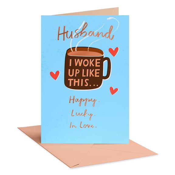 American Greetings Romantic Anniversary Card for Husband (Coffee and Love)