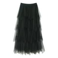thumbnail image 2 of Fainosmny Gauze Tutu Tulle Skirt For Irregular Mesh Half Length Skirt Women Spring And Summer Multilayer Cake Skirt Poached Long Skirt Black M, 2 of 5
