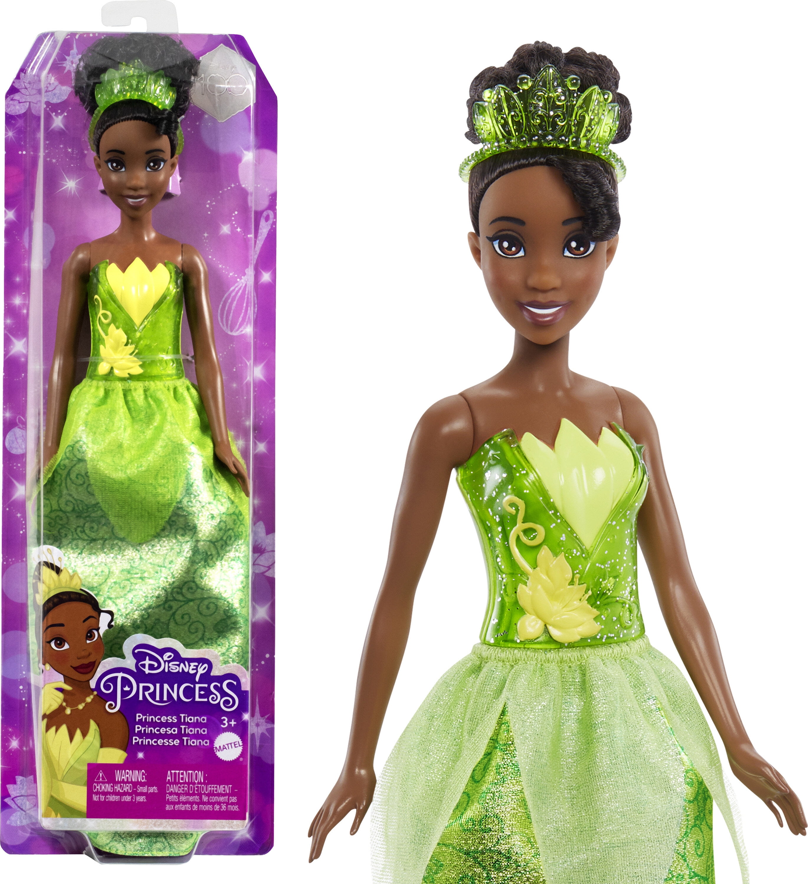 Disney Princess Tiana Fashion Doll with Brown Hair, Brown Eyes & Tiara Accessory
