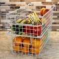 thumbnail image 5 of Set of 2 Storage Bins - Basket Set for Toy, Kitchen, Closet, and Bathroom Storage - Medium Shelf Organizers with Handles by Home-Complete (White), 5 of 12