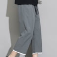 thumbnail image 4 of AherBiu Capri Pants Mens Wide Leg Drawstring Plus Size Loose Pants with Pockets Beach Lightweight 3/4 Shorts, 4 of 7