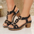 thumbnail image 2 of DAFEI Sandales pour Femmes à Talons Hauts Épais, à Bout Ouvert, à Talon Bloc, Robe, Fête Nuptiale, Chaussures de Mariage, 2 of 7