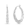 thumbnail image 6 of LeCalla 925 Sterling Silver Light-Weight Bamboo Hoop Earrings for Women and Teen 31MM, 6 of 9