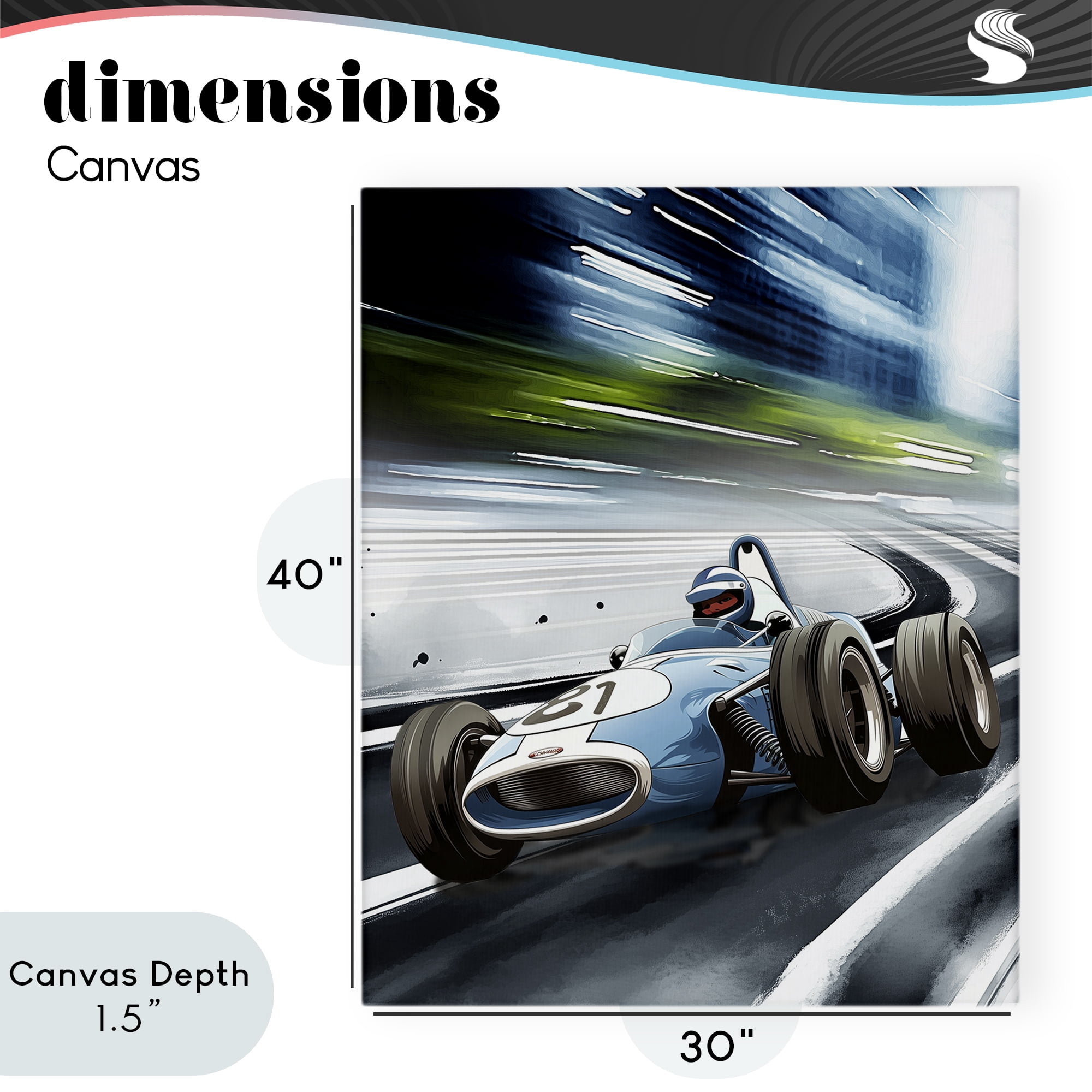 Stupell Industries Speeding Racecar Driver Canvas Wall Art, design by Christine Simpson Art