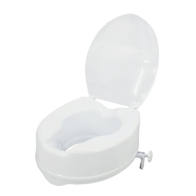 Raised Toilet Seat with Lid 300 Lbs Heavy Duty Elevated Toilet Seat with Tightening Clamps