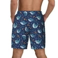 thumbnail image 4 of Uemuo Cartoon Sharks2 Pattern Mens Swim Trunks Quick Dry Board Shorts with Mesh Lining, Stretch Beach Shorts Quick Dry No-Chafing Board Shorts-, 4 of 9