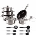 thumbnail image 1 of Juego de 18 Piezas de Ollas y Sartenes, Juego de Utensilios de Cocina Antiadherentes con Asas y Sartenes, Apto para Horno y Lavavajillas, Compatible con Inducción, Juego de Cocina Apilable para RV, P, 1 of 8