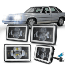 4x For Ford LTD Crown Victoria 1987-1991 4x6" LED Headlights High-Low Beam H4651 H4656