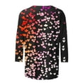 thumbnail image 5 of Penkiiy Chemises de la Saint-Valentin pour Femmes Décontractées Manches 3/4 Col Rond Blouses Imprimé Mignon Tuniques Tops 2025 2TG Multicolore, 5 of 5