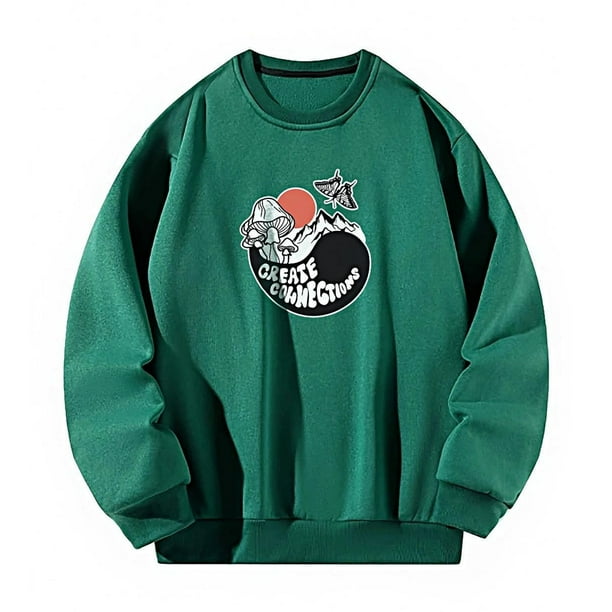 Sudadera con cuello redondo para mujer, lindos trajes de invierno con cuello redondo, Tops para uso diario, trabajo Verde
