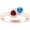 Rose, variant on 925 Sterling Silver 14K White Gold Plating Blue Topaz and Red Garnet Heart Shape Birthstone Two Stone Stackable Anniversary Wedding Engagement Ring For Women