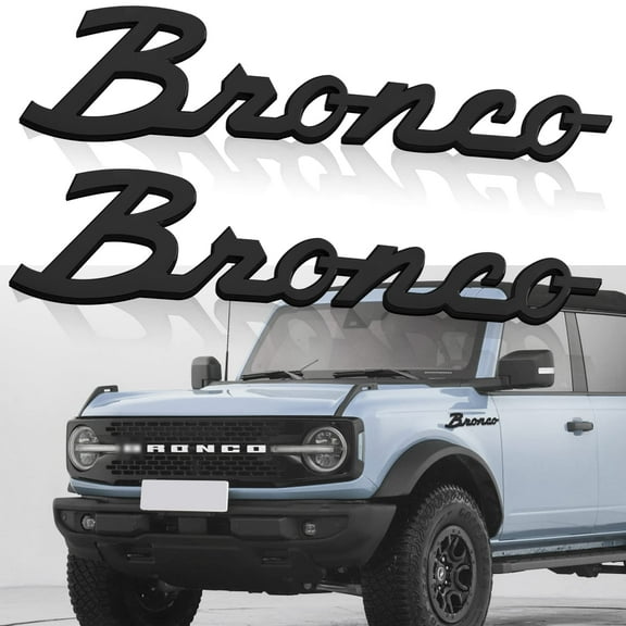 Fender Side Emblem, Decal Emblems Compatible for Ford Bronco 2021 2022 Truck Letter, 3D letterings Preset with 3-M Adhesive Tape Accessories - Matte Black