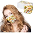 thumbnail image 1 of HUGFEGWE 50Pcs Fall Disposable Adults Face Masks,3 Ply Protective Disposable Face Masks with Maple Leaf Thanksgiving Designs (Fall/Thanksgiving G) CJB91-40809, 1 of 7