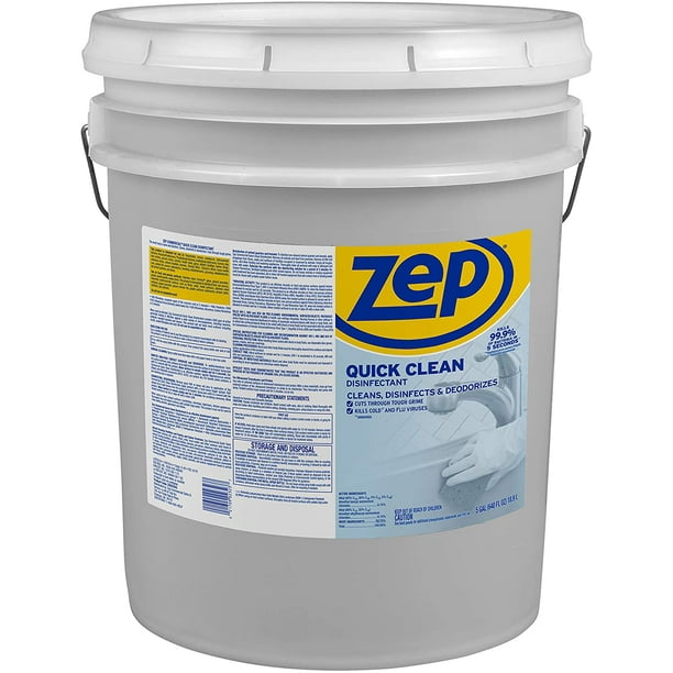 Zep Quick Clean Disinfectant 5 Gallon ZUQCD5G (1 Bucket) Kills 99.9 of