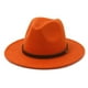 thumbnail image 1 of Sombreros con hebilla de cinturón Sonducket, gorras de ala ancha, Lana, Naranja Amarillo, 1 of 6