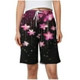 thumbnail image 2 of Xysaqa Bermuda Shorts for Women Trendy, Womens Knee Length Lounge Shorts Casual Drawstring High Waist Workout Athletic Shorts Hawaiian Floral Women's Plus Size Shorts 3X 4X 5X Summer Savings, 2 of 6