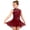 Burgundy, variant on Kids Girls Lyrical Dance Dress Rhinestone Sheer Mesh Ballet Skirted Leotard Sleeveless Ice Skating Dress Dark Green 16