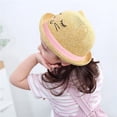 thumbnail image 5 of lnmuld Kids Cute Cat Face Straw Sun Hat UPF 50+ Breathable Beach Hat for Toddlers Girls Size:12-24 Months, 5 of 8