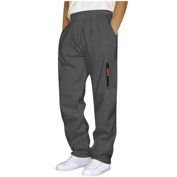 LEKWK Track Pants for Men Regular Fit Side Striped Pattern with Zipper Pocket Joggers Pants Elastic Waist Soft Knit Fabric Athletic Pants Wear